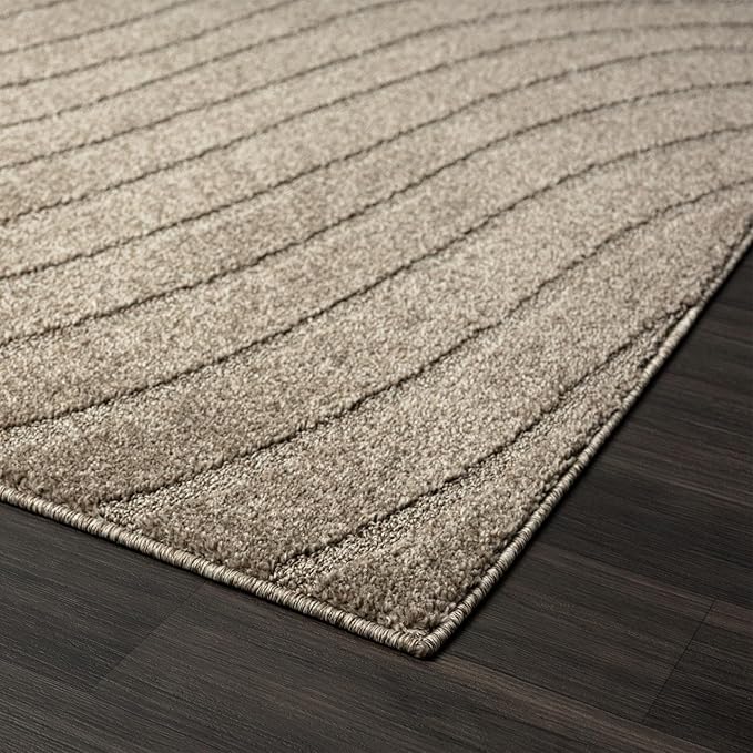 LUXE WEAVERS Modern Geometric Wave Taupe 5x7 Area Rug - Image 7