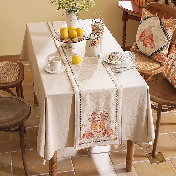 patdrea Designer Tropical Linen Table Runner 102 Inch Long, Decoration - Image 6