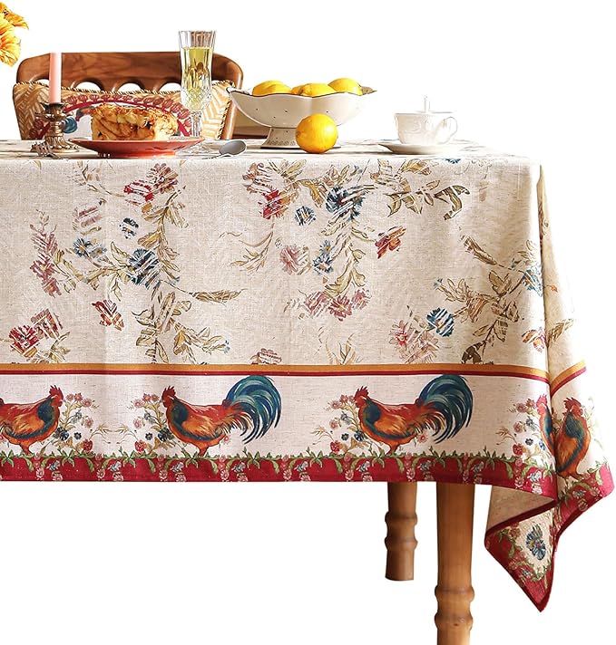 patdrea Designer Small French Rectangle Tablecloth, Decor Floral Table Cover by Welcometopatdrea