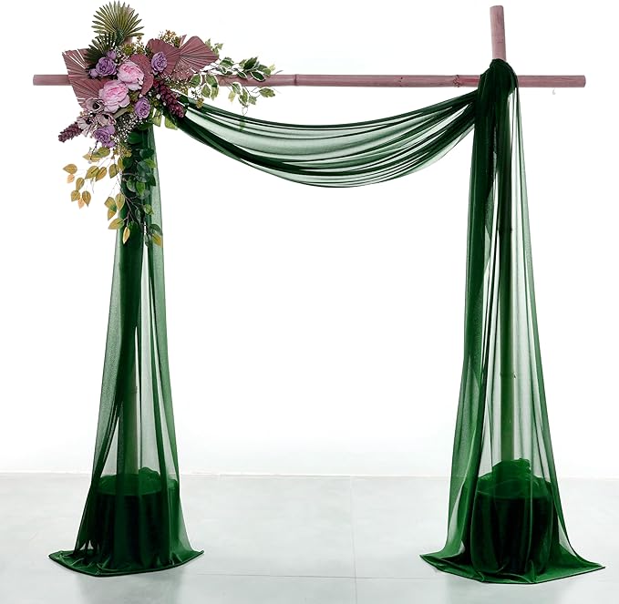 VDS Pack of 2 Panel Wedding Arch Draping Fabric Sheer Chiffon Fabric Drapery by VDS