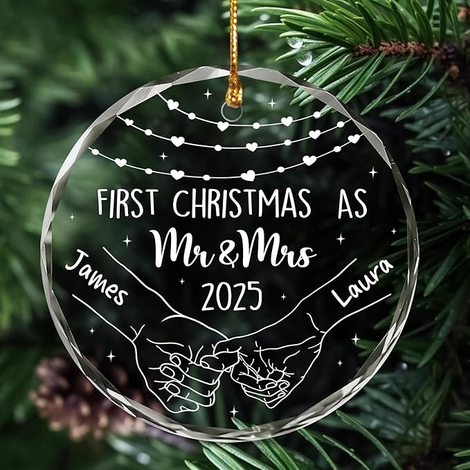 Personalized The Year We Became Mr & Mrs Christmas Ornament - Image 7