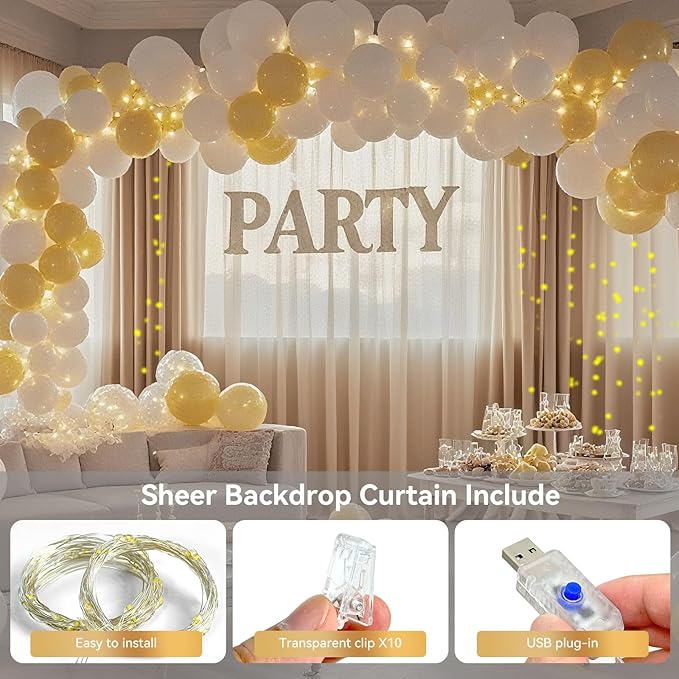 10×10ft Tulle Backdrop Curtains - Image 2