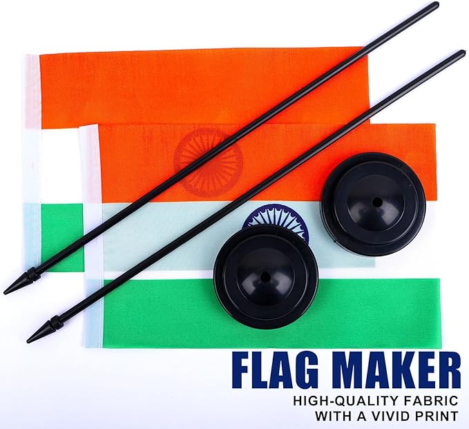 India Desk Flag 12" Solid Pole Deluxe Set Indian Flags Banner Mini Small India - Image 5