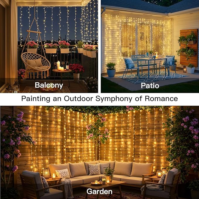 suddus Curtain Lights for Bedroom, 200 Led Hanging String Light Outdoor - Image 2