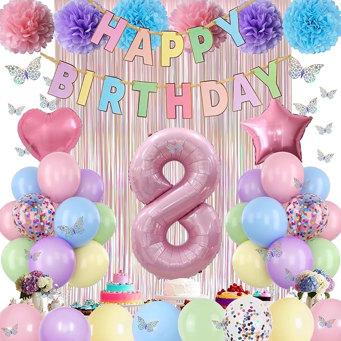 Pastel 8th Birthday Party Decorations - Image 6