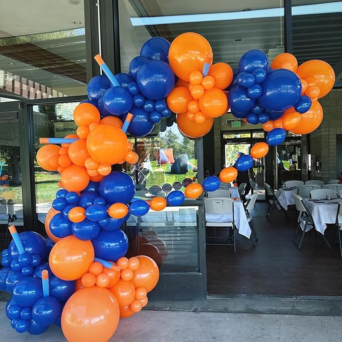 Orange and Blue Balloons, Birthday Balloon Party Decorations - Image 6