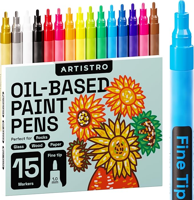 ARTISTRO 15 Oil-Based Permanent Paint Markers by ARTISTRO