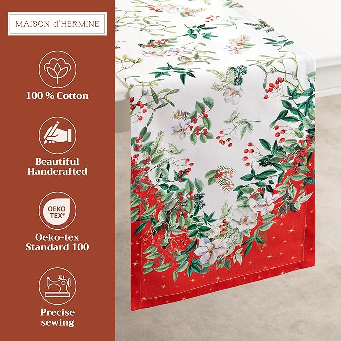 Maison d' Hermine Table Runner 100% Cotton Double Layer Table Runners 72 inches - Image 2