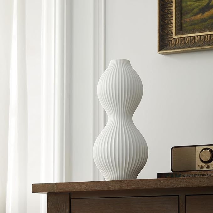 RONDURE 15.8" Modern Ceramic Table Lamp, Modern Bedside Lamps - Image 4
