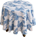 patdrea Designer Vintage Linen Small Round Tablecloth, Cya Ancient Castle and by Welcometopatdrea