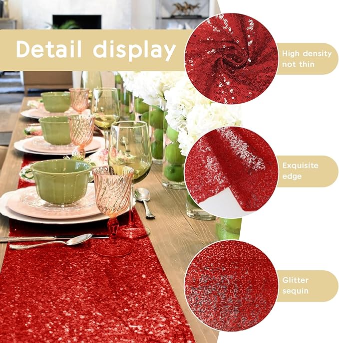 2 Packs 12 x 72 inches Sequin Table Runner - Image 5