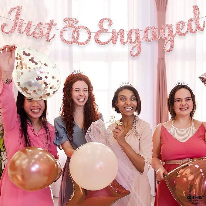 KatchOn Glitter Rose Gold Engagement Banner - Image 8