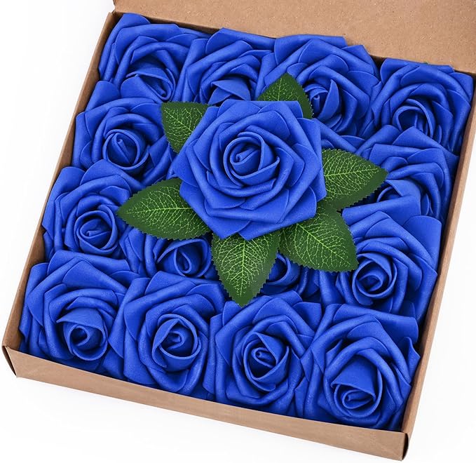 BLEUM CADE 16Pcs Artificial Flowers Fake Roses by BLEUMCADE