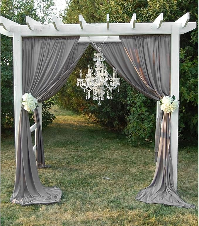 2 Panels Dark Grey Backdrop Curtain, 10 x 10 Feet Background Curtains - Image 4