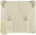 50ft x 12ft Beige Backdrop Curtains Wrinkle Free Backdrop Curtain by Tao-GePartyDecorations
