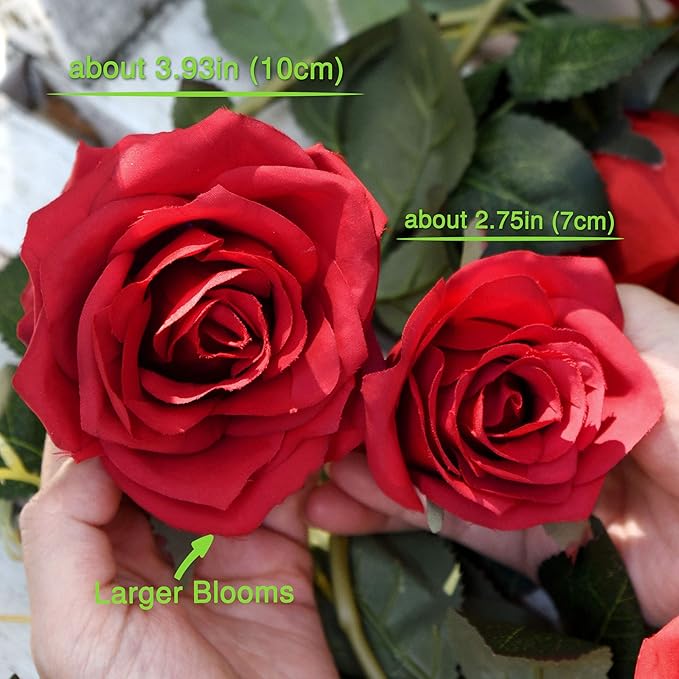 FiveSeasonStuff Classic Red Artificial Silk Roses Flower Garland, Bendable - Image 4