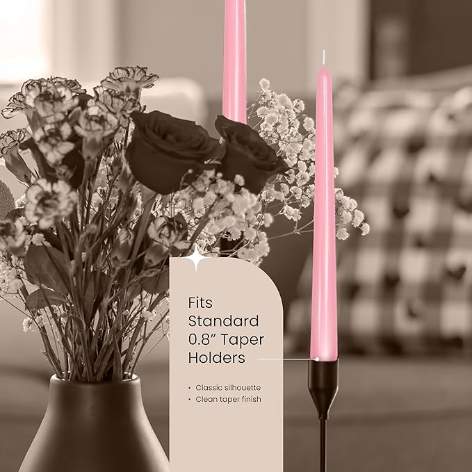 Leor & Lair Light Pink Taper Candles - Image 3