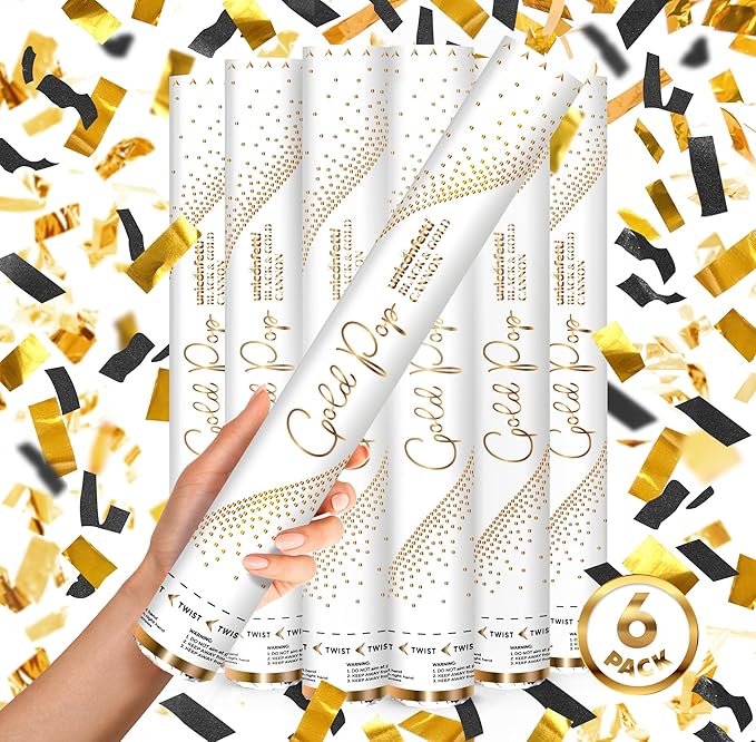BLACK & GOLD Confetti Poppers by JAPJA