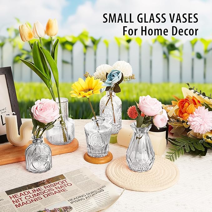 Glass Bud Vase Set of 12, Small Flower Vases - Image 5