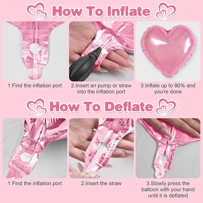 Pink Silver Heart Balloons - Image 7