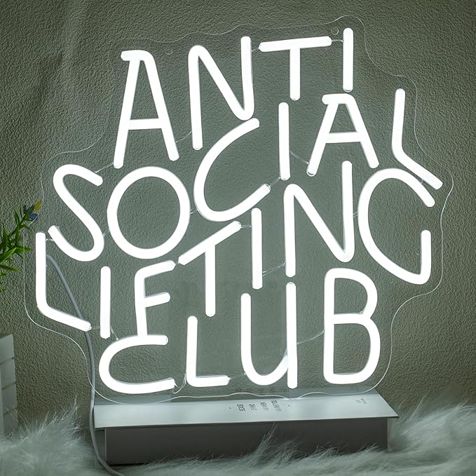 Anti Social Lifting Club Neon Sign by Xixkilly