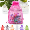 ANZNKU 100 Pcs Sheer Organza Bags 6x9 inches Mesh Drawstring Bag, Small Mesh Bag by ANZNKU