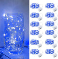 Blue Led Fairy Lights Battery Operated, 12 Pack LED Mini String Lights by Yooumoga