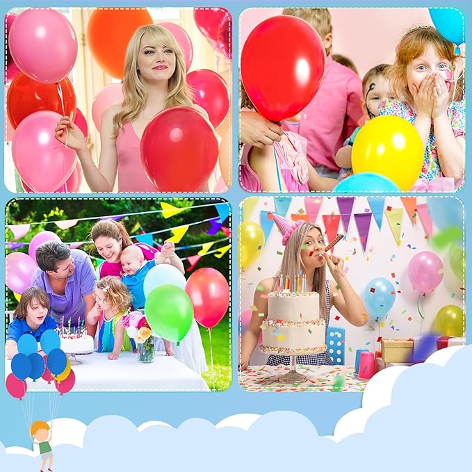 120 Pack Balloons Assorted Color 12 Inches Rainbow Latex Balloons, 10 Bright - Image 7