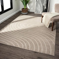 LUXE WEAVERS Modern Geometric Wave Beige 6x9 Area Rug by LuxeWeavers