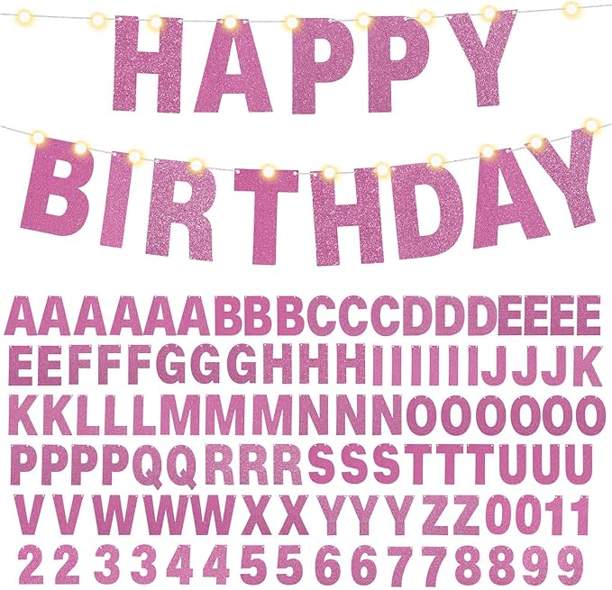 TaoBary 112 Pcs DIY Letter Custom Banner Glitter Customizable Banner Kit by TaoBary