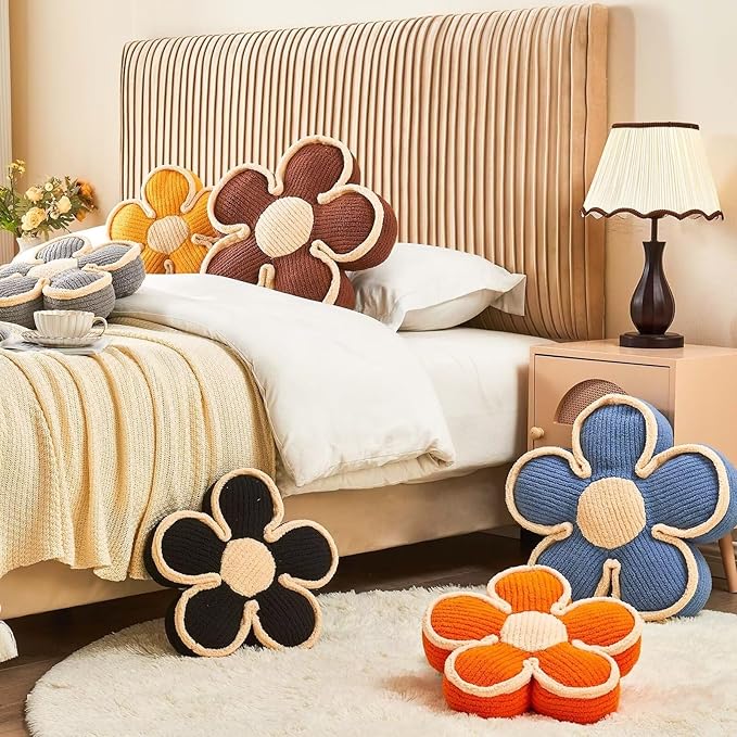 Soft Flower Shaped Floor Cushion, Plush Decorative Throw Pillow, Cute Seating - Image 5