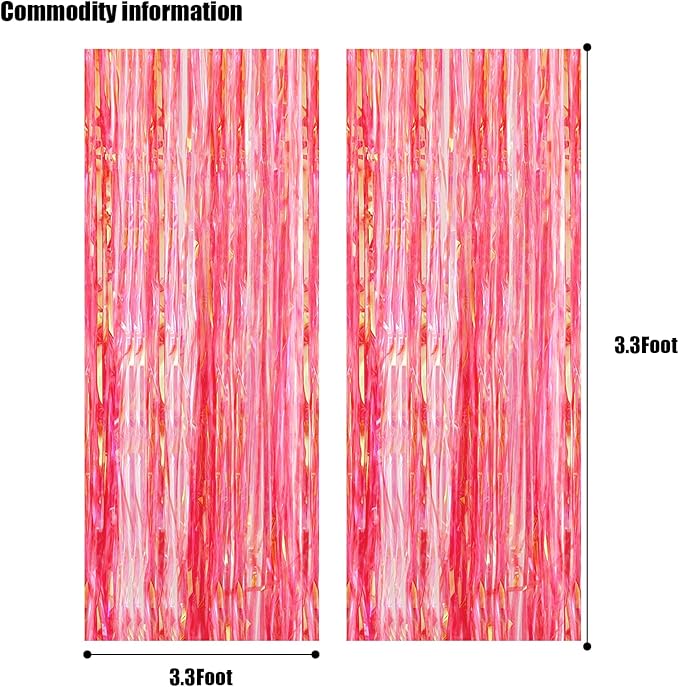 CANREVEL 2 Pack 3.2x6.5 Feet Iridescent Foil Fringe Backdrop Curtains - Image 4