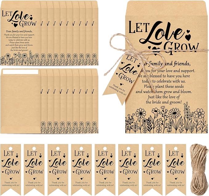 100 Sets Let Love Grow Wedding Favors by Noveread