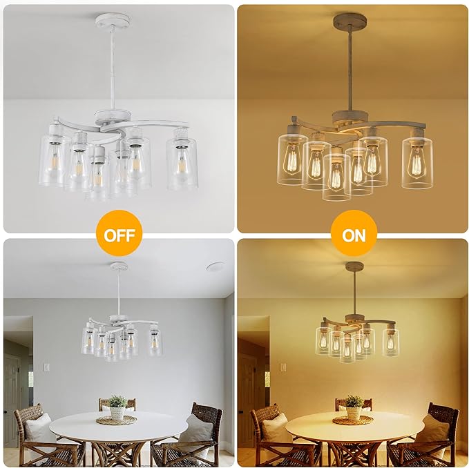 6-Light Antique White Chandelier - Image 5