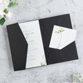 20 PCS Black Tri-fold Laser Cut Wedding Invitation Pockets by FEIYI