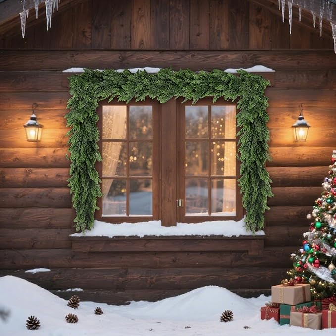 6FT Artificial Christmas Cedar Garland, Realistic Greenery Garlands Soft and by Devonwide