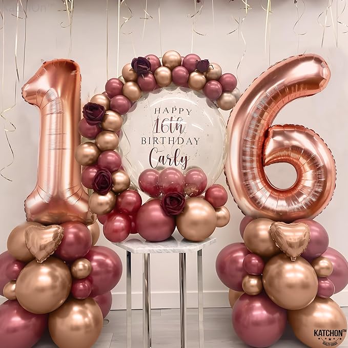 KatchOn, Rose Gold 16 Balloon Numbers - Image 5
