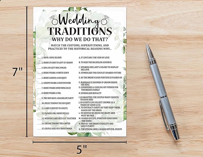 Bridal Shower Game Cards, Wedding Traditions Game, Tropical Jungle Theme - Image 2