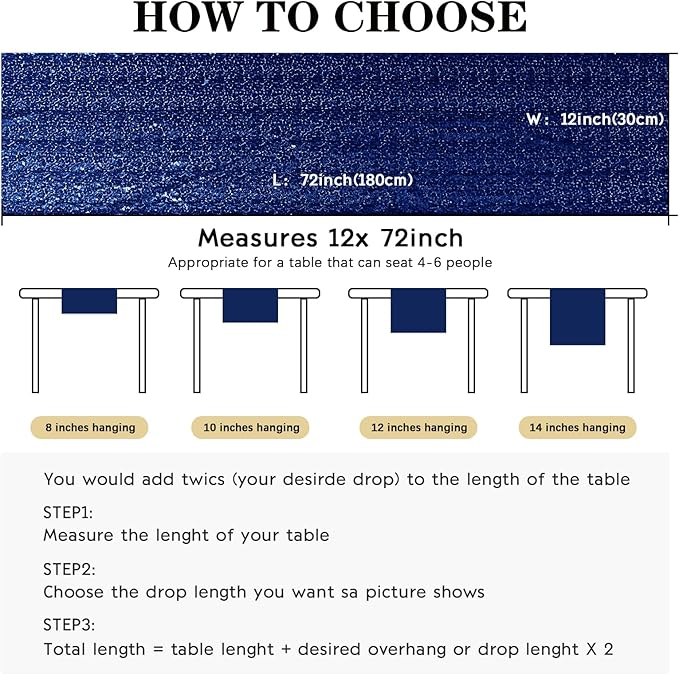 6 Packs 12 x 72 inches Sequin Table Runner - Image 5