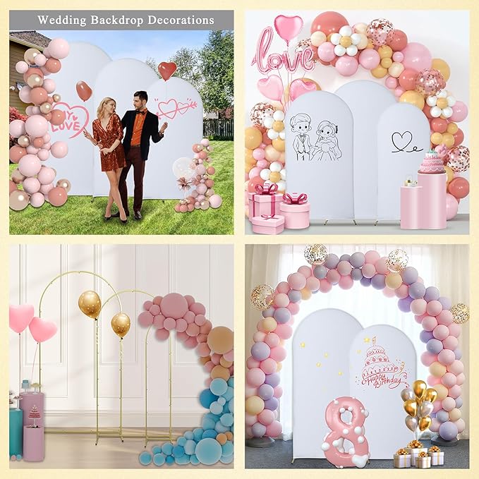 Wedding Arch Backdrop Stand Set of 3, Metal Arch Backdrop Stand - Image 4