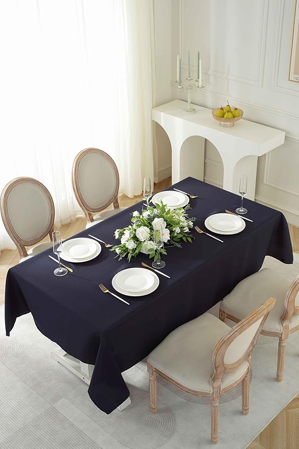 Craft And Party Rectangle Tablecloth, 70 x 120 Inch Navy Blue Tablecloth - Image 6