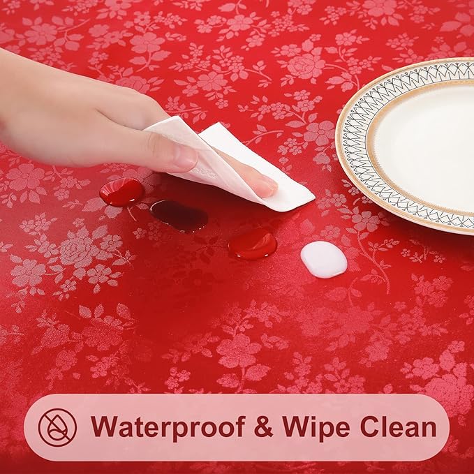 smiry Waterproof Vinyl Tablecloth, Rectangle Heavy Duty Table Cloth, Wipeable - Image 4