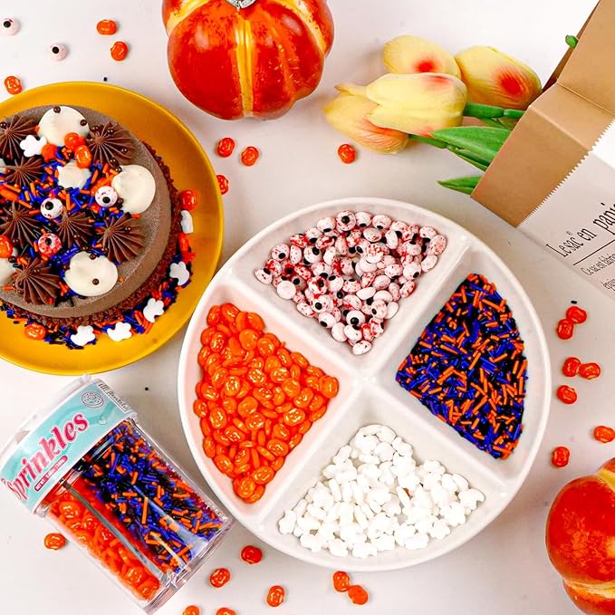 Halloween Sprinkles for Cake Decorating, Edible Candy Eyeballs, Pumpkin Sugar - Image 6