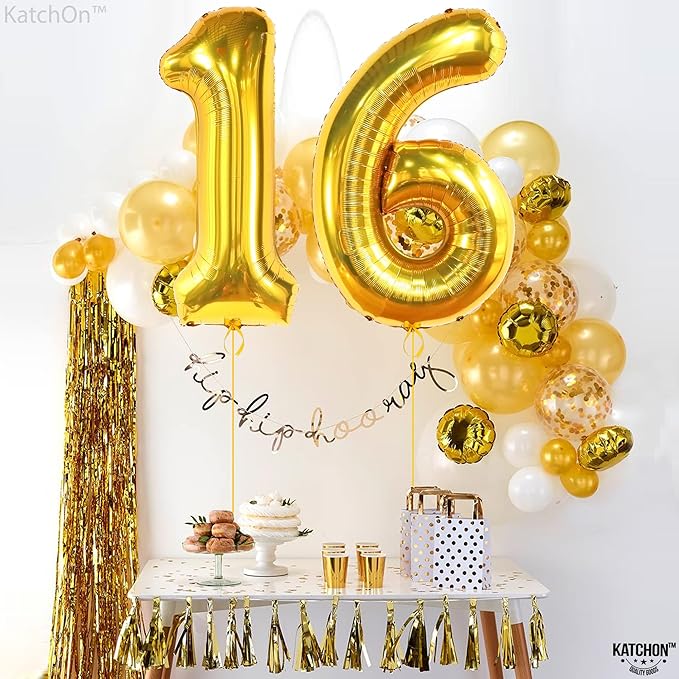 KatchOn, Giant Gold 16 Balloon Numbers - Image 6