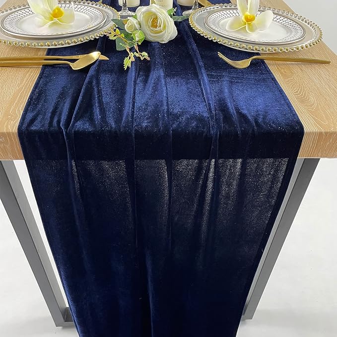 Luxurious Velvet Table Runner, 10ft Wedding Reception Decorations, 20x120inch - Image 4