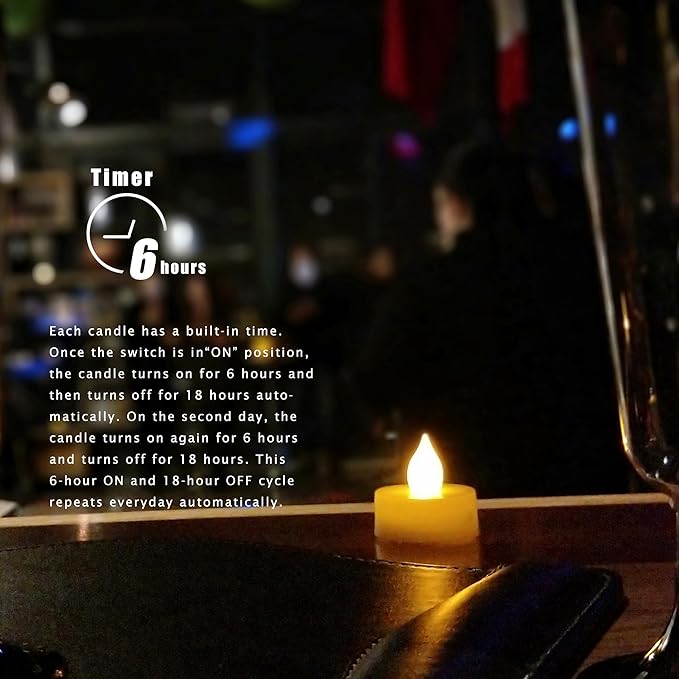 12 Battery Operated Flameless LED Tea Lights - Image 4