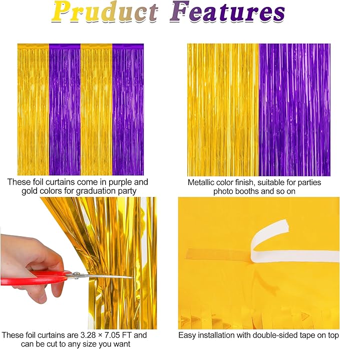 2 Pack Graduation Backdrop, 3.28 FT x 7.05 FT Grad Party Decorations 2025 - Image 4