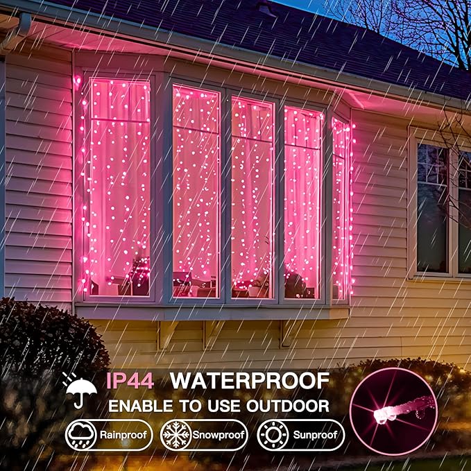 suddus Curtain Lights for Bedroom, 300 Led 9.8ft x 9.8ft Hanging String Lights - Image 6