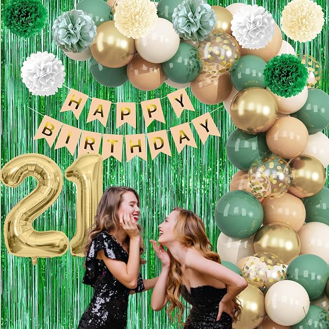 Sage Green 21st Birthday Decorations - Image 6
