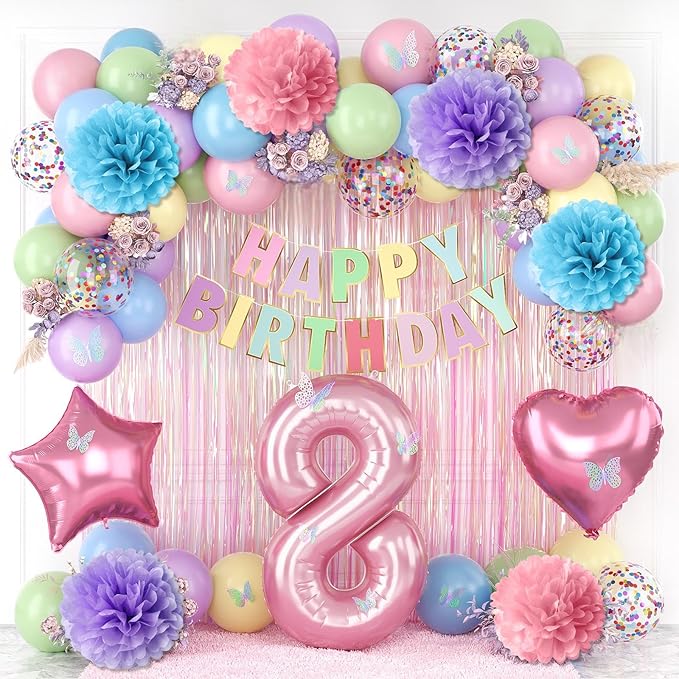 Pastel 8th Birthday Party Decorations by KAINSY